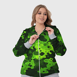 Женский 3D-костюм Яркий неоновый зеленый камуфляж, цвет: 3D-меланж — фото 2