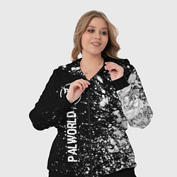 Женский 3D-костюм Palworld glitch на темном фоне по-вертикали, цвет: 3D-черный — фото 2