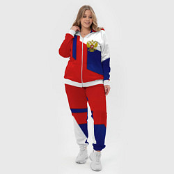 Женский 3D-костюм Спортивная текстура герб России, цвет: 3D-белый — фото 2