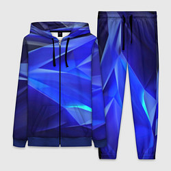 Женский 3D-костюм Black and blue abstract background sport style, цвет: 3D-синий