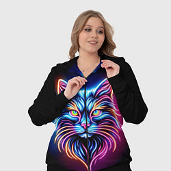 Женский 3D-костюм Суровый неоновый кот, цвет: 3D-черный — фото 2