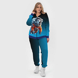 Женский 3D-костюм Далматинец космонавт в открытом космосе, цвет: 3D-синий — фото 2