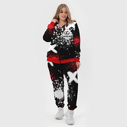 Женский 3D-костюм Лексус на фоне граффити и брызг красок, цвет: 3D-красный — фото 2
