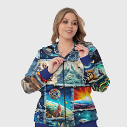 Женский 3D-костюм Разнообразие миров - пэчворк, цвет: 3D-синий — фото 2
