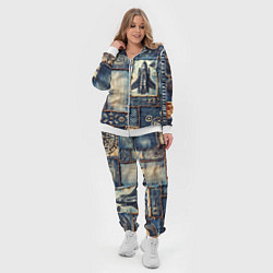Женский 3D-костюм Космический корабль - пэчворк, цвет: 3D-белый — фото 2