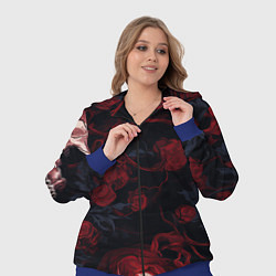 Женский 3D-костюм Черепа и алые розы, цвет: 3D-синий — фото 2