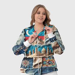 Женский 3D-костюм Пэчворк джинсы в Азербайджане, цвет: 3D-белый — фото 2