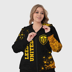 Женский 3D-костюм Leeds United - gold gradient вертикально, цвет: 3D-черный — фото 2