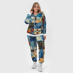 Женский 3D-костюм Vanguard denim patchwork - ai art, цвет: 3D-белый — фото 2