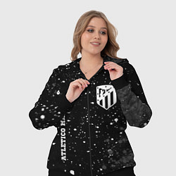 Женский 3D-костюм Atletico Madrid sport на темном фоне вертикально, цвет: 3D-черный — фото 2