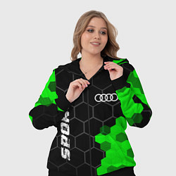 Женский 3D-костюм Audi green sport hexagon, цвет: 3D-черный — фото 2