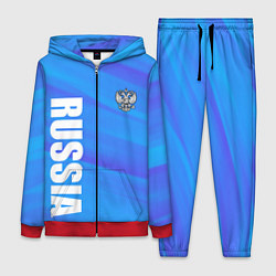 Женский 3D-костюм Россия - синие волны, цвет: 3D-красный