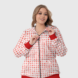 Женский 3D-костюм Паттерн маленькая красная мозаичная плитка, цвет: 3D-красный — фото 2