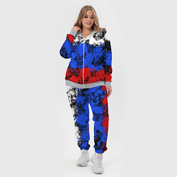Женский 3D-костюм Российский флаг брызги, цвет: 3D-меланж — фото 2