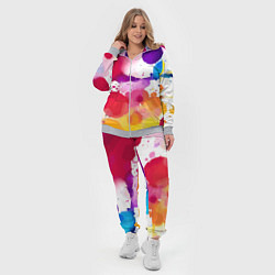 Женский 3D-костюм Яркие абстрактные акварельные кляксы - нейросеть, цвет: 3D-меланж — фото 2
