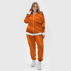 Женский 3D-костюм Тёмный оранжевый полосами, цвет: 3D-белый — фото 2