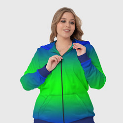 Женский 3D-костюм Зелёный градиент текстура, цвет: 3D-синий — фото 2