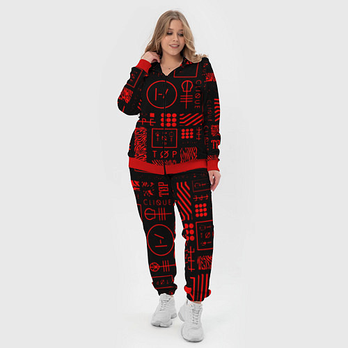 Женский костюм Twenty one pilots pattern rock / 3D-Красный – фото 4