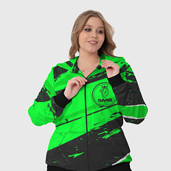 Женский 3D-костюм Saab sport green, цвет: 3D-черный — фото 2