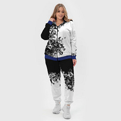 Женский 3D-костюм Чёрно белый стильный узор, цвет: 3D-синий — фото 2