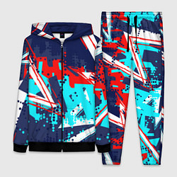 Женский 3D-костюм Яркий абстрактный узор для спорта, цвет: 3D-черный