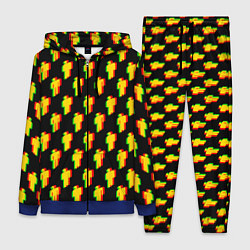 Женский 3D-костюм Billie Eilish glitch pattern, цвет: 3D-синий