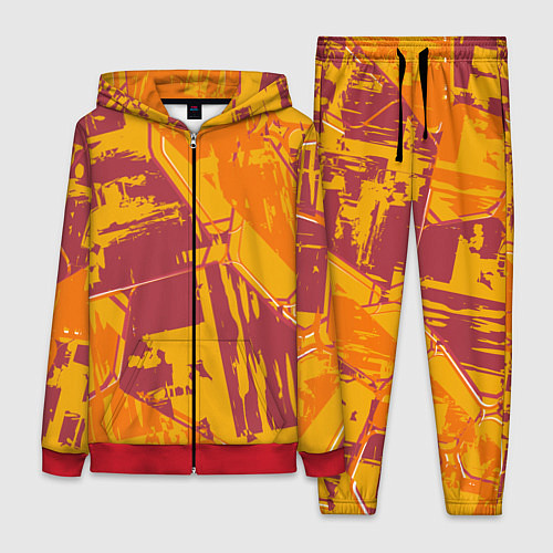 Женский костюм Яркий абстрактный паттерн для спорта / 3D-Красный – фото 1