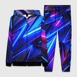 Женский 3D-костюм Яркие неоновые геометрические линии, цвет: 3D-черный