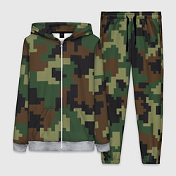Женский 3D-костюм Камуфляж хаки текстура, цвет: 3D-меланж