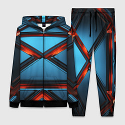 Женский 3D-костюм Абстрактные треугольные плиты со светом, цвет: 3D-черный