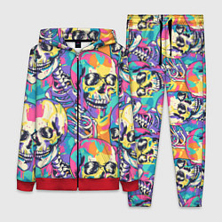 Женский 3D-костюм Граффити череп разноцветный, цвет: 3D-красный