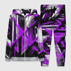 Женский 3D-костюм White and purple abstraction on a black background, цвет: 3D-меланж