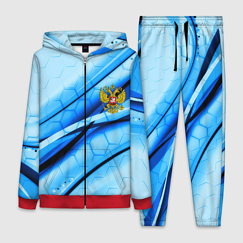 Женский костюм Герб РФ соты текстура / 3D-Красный – фото 1