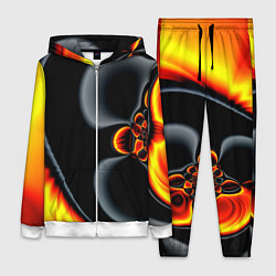 Женский 3D-костюм Фрактальный узор абстракция, цвет: 3D-белый