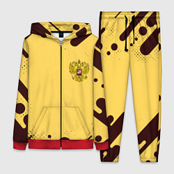 Женский 3D-костюм Герб РФ текстура ретро, цвет: 3D-красный