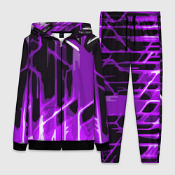 Женский 3D-костюм Abstract purple stripes on a black background, цвет: 3D-черный