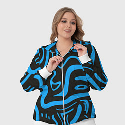 Женский 3D-костюм Хаотичные синие полосы, цвет: 3D-белый — фото 2