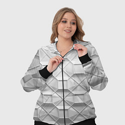 Женский 3D-костюм Бело серая геометрия, цвет: 3D-черный — фото 2