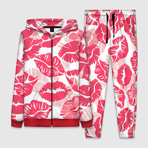 Женский костюм Романтический отпечаток помады игривый макияж / 3D-Красный – фото 1