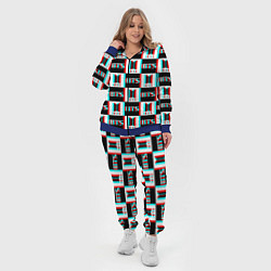 Женский 3D-костюм BTS glitch pattern, цвет: 3D-синий — фото 2