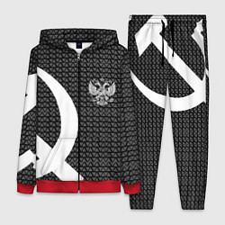 Женский 3D-костюм Герб РФ паттерн стиль ссср, цвет: 3D-красный