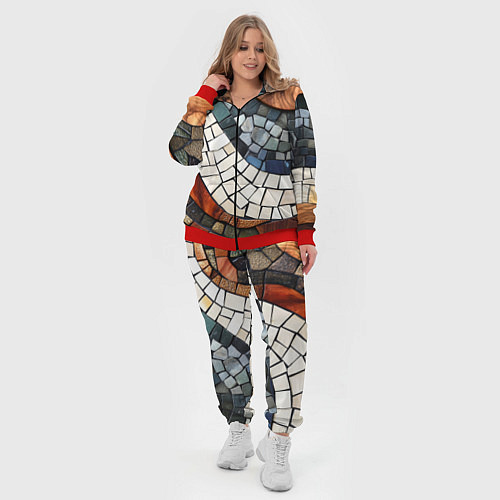 Женский костюм Плиточная мозайка / 3D-Красный – фото 4