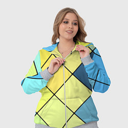 Женский 3D-костюм Геометрия линии клетка, цвет: 3D-меланж — фото 2