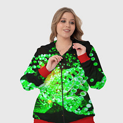 Женский 3D-костюм Абстракция зеленые нейроны, цвет: 3D-красный — фото 2