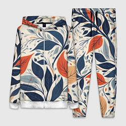 Женский 3D-костюм Искусство листья абстракция, цвет: 3D-белый