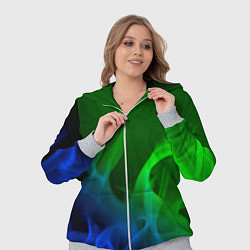 Женский 3D-костюм Столкновение огней синий и зелёный, цвет: 3D-меланж — фото 2