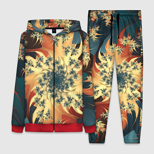 Женский костюм Оптические узоры фракталы / 3D-Красный – фото 1