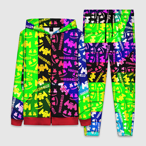 Женский костюм Marshmello pattern neon steel / 3D-Красный – фото 1