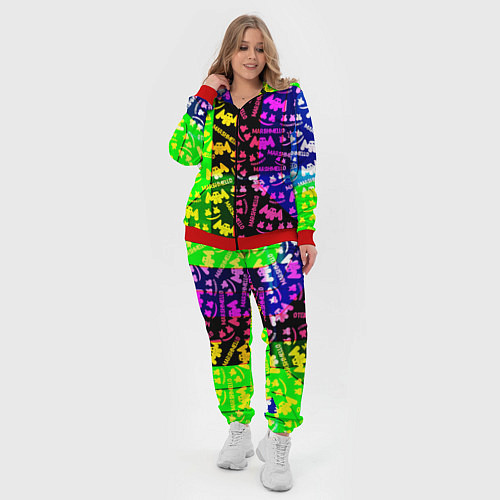 Женский костюм Marshmello pattern neon steel / 3D-Красный – фото 4