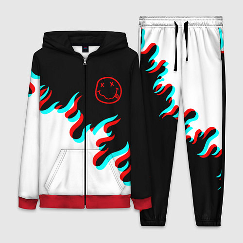 Женский костюм Нирвана глитч огонь / 3D-Красный – фото 1